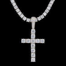 Load image into Gallery viewer, White Gold Diamond Cross