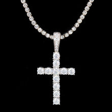 Load image into Gallery viewer, White Gold Diamond Cross